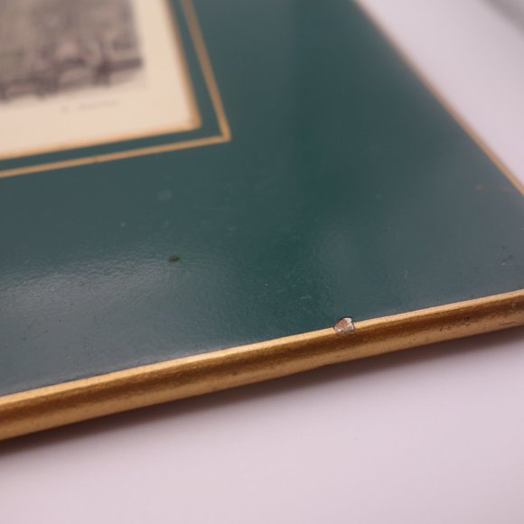 Set of Four(4) Vintage Lady Clare Green with Gold Border Place Mats - Picture 14 of 16